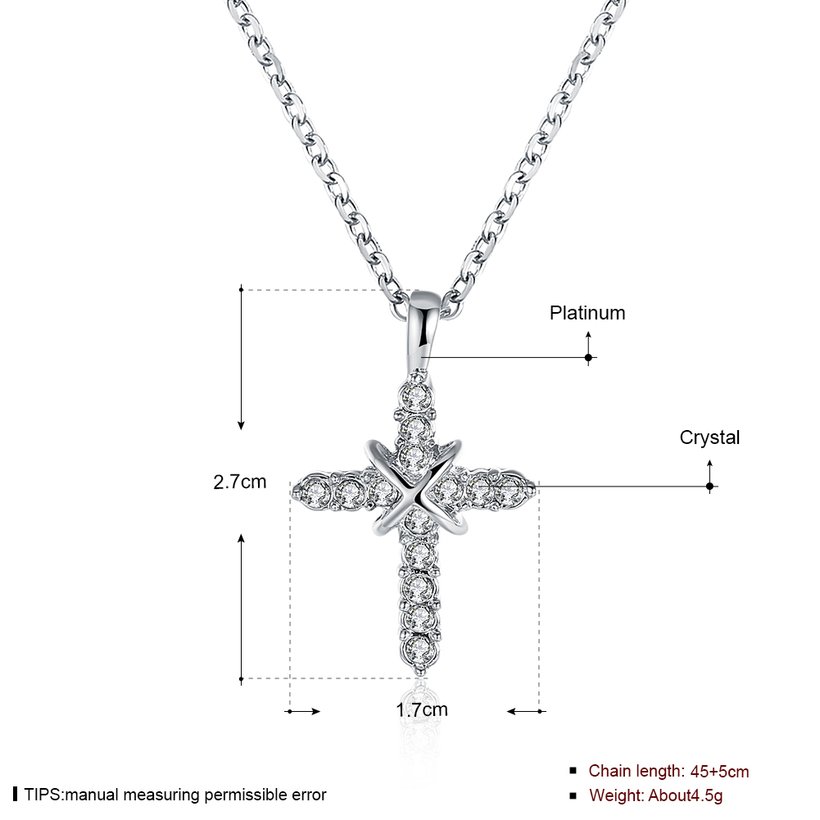 Wholesale Fashion Cross Pendants Gold Color Crystal Jesus Cross Pendant Necklace For Women Jewelry Dropshipping TGGPN131 6