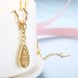 Wholesale Classical Style Vintage Chain Pendant Necklaces Hollow Out Water Drop 24 Gold Color Party Gift Jewelry For Women TGGPN141 2 small