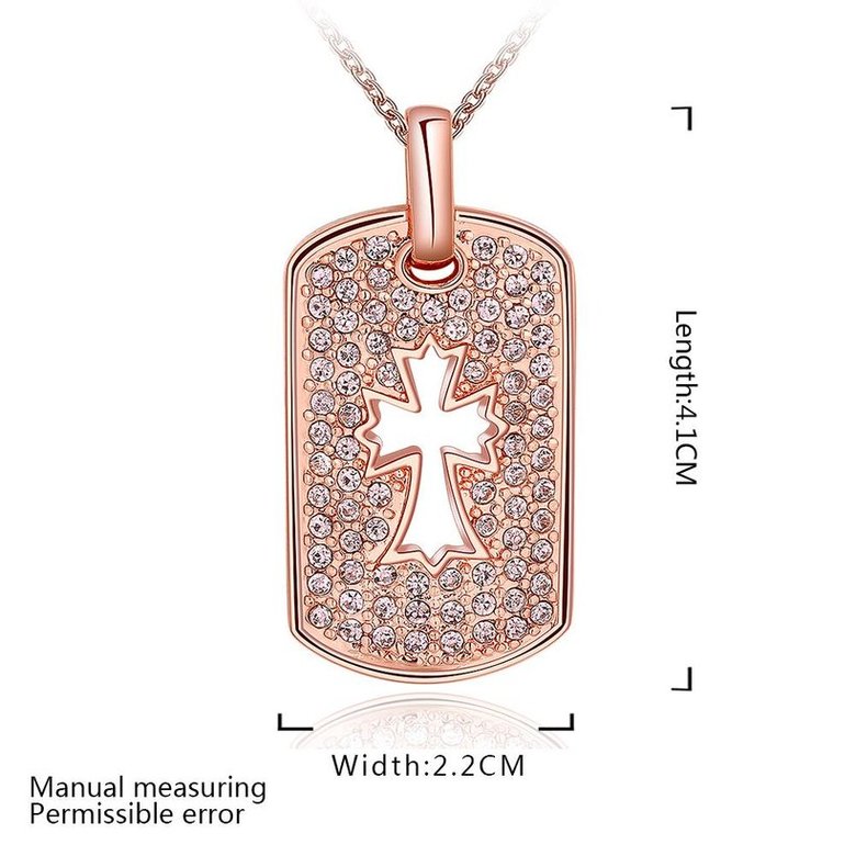 Wholesale Casual/Sporty Rose Gold Cross CZ Necklace New Arrival Jesus Cross Pendant For Men Women Chain Necklace Fine Party Jewelry TGGPN177 0