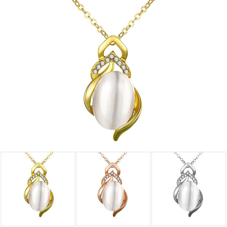 Wholesale Cute white Crystal Pendant Necklace Jewelry 24K Gold chain popular Clavicle Accessories Lady TGGPN293 0