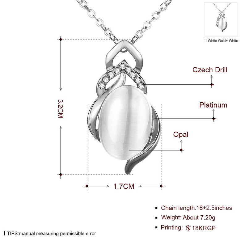 Wholesale Cute white Crystal Pendant Necklace Jewelry 24K Gold chain popular Clavicle Accessories Lady TGGPN293 3