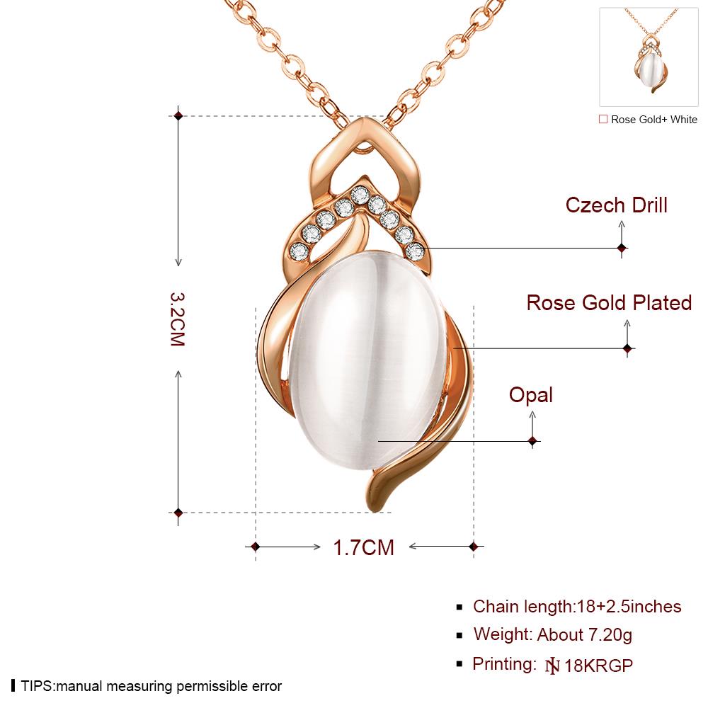 Wholesale Cute white Crystal Pendant Necklace Jewelry 24K Gold chain popular Clavicle Accessories Lady TGGPN293 4