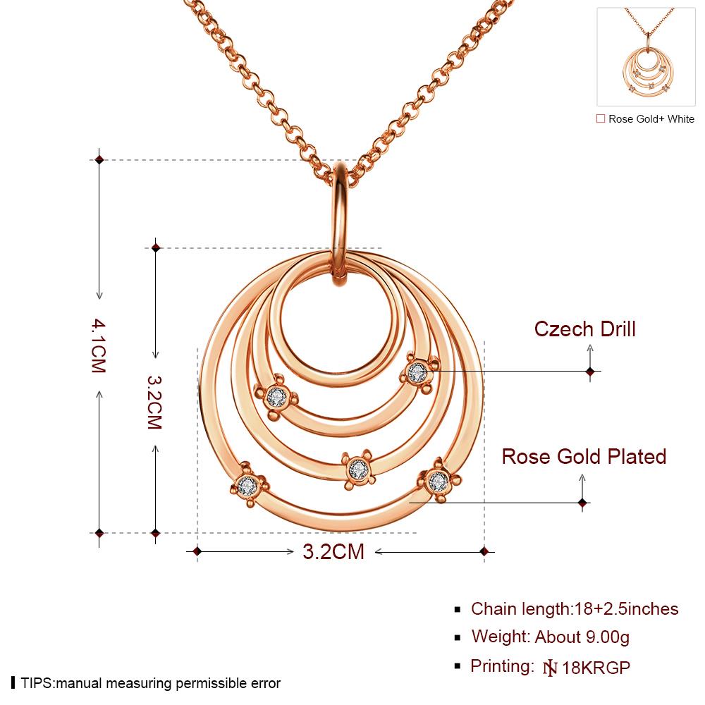 Wholesale Fashion Design Circles Big Pendant Necklaces For Women Rhinestone 24k Gold Color Chain Long Necklace Jewelry Gift TGGPN301 4