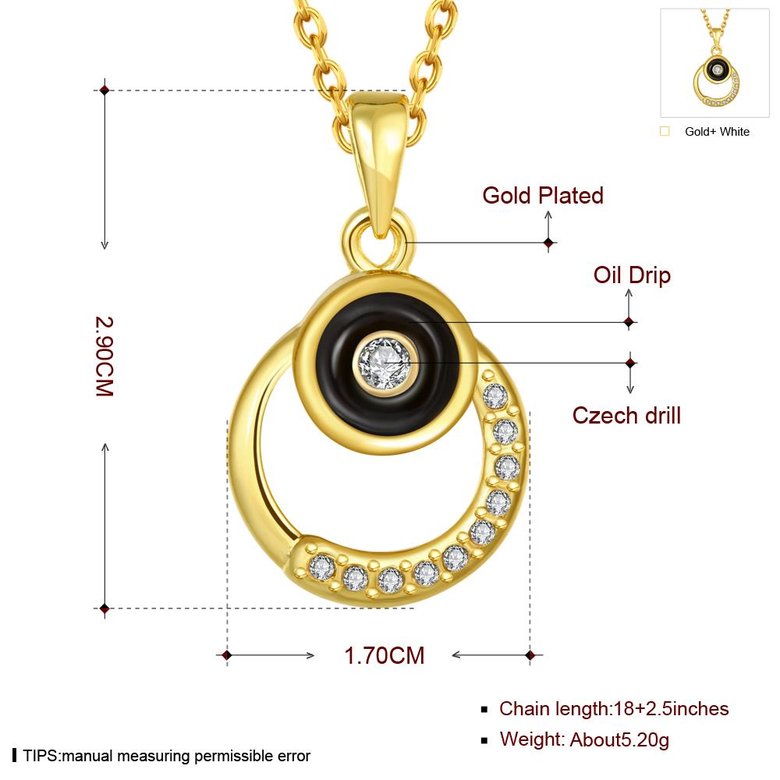 Wholesale Fashion 24K Gold Round Planet Zircon Necklace Pendant Timeless Charm With Distinctive Design For Women Fine Jewelry Gift TGGPN023 0