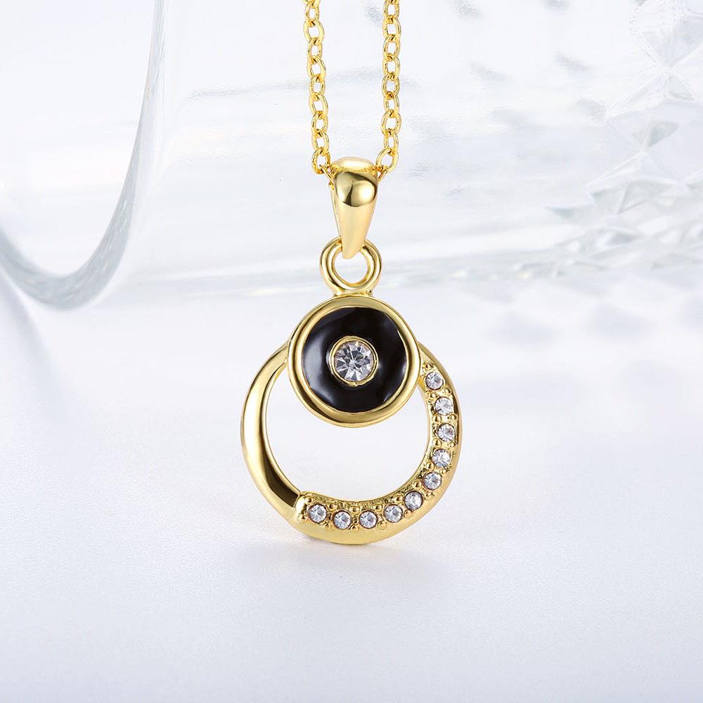 Wholesale Fashion 24K Gold Round Planet Zircon Necklace Pendant Timeless Charm With Distinctive Design For Women Fine Jewelry Gift TGGPN023 2