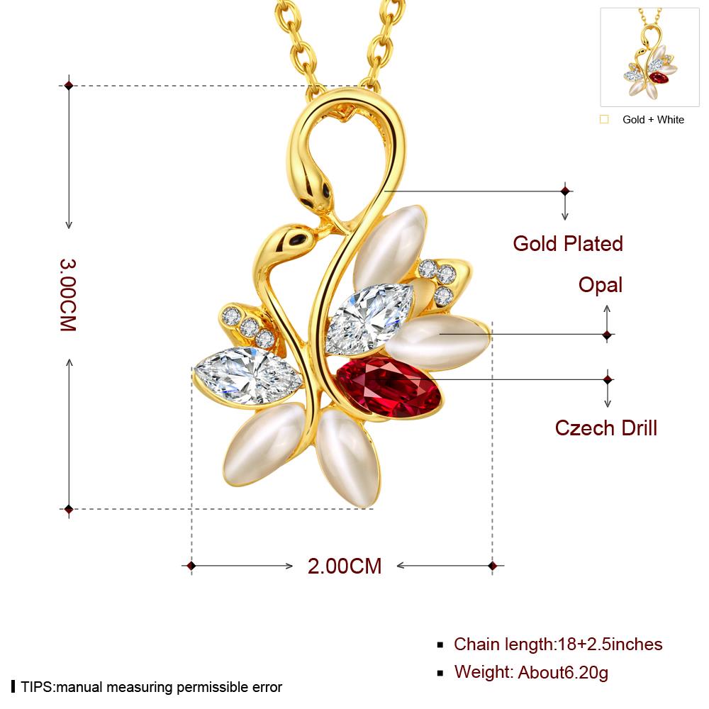 Wholesale Shiny colorful Crystal Swan Necklace Fashion Metal Pendant Necklaces for Women Elegant Charming Opal Christmas Jewelry Gift TGGPN030 1