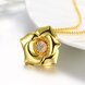 Wholesale European Fashion Fine Woman Girl Party Birthday Wedding Gift Flower Rose 24K Gold Necklace Pendant Charm TGGPN031 0 small