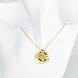 Wholesale European Fashion Fine Woman Girl Party Birthday Wedding Gift Flower Rose 24K Gold Necklace Pendant Charm TGGPN031 2 small