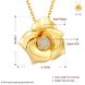 Wholesale European Fashion Fine Woman Girl Party Birthday Wedding Gift Flower Rose 24K Gold Necklace Pendant Charm TGGPN031 3 small