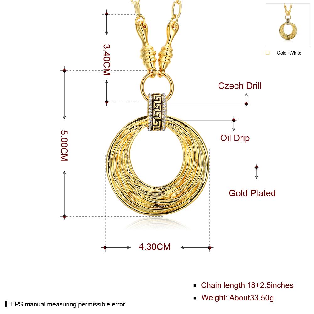 Wholesale Fashion 24K Gold Round Planet Zircon Necklace Pendant Timeless Charm With Distinctive Design For Women Fine Jewelry Gift TGGPN425 0
