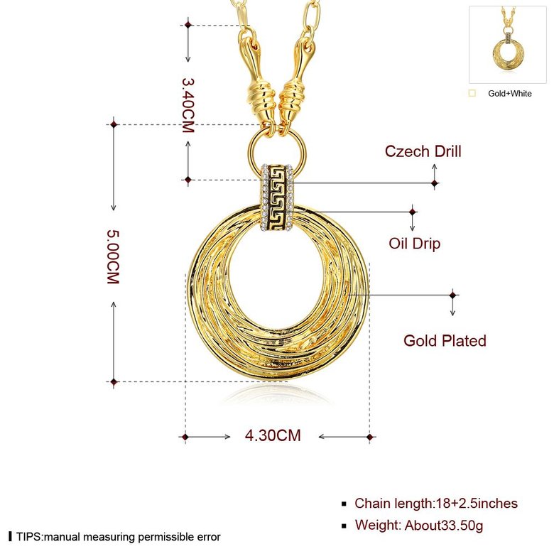 Wholesale Fashion 24K Gold Round Planet Zircon Necklace Pendant Timeless Charm With Distinctive Design For Women Fine Jewelry Gift TGGPN425 0