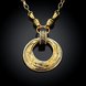 Wholesale Fashion 24K Gold Round Planet Zircon Necklace Pendant Timeless Charm With Distinctive Design For Women Fine Jewelry Gift TGGPN425 1 small