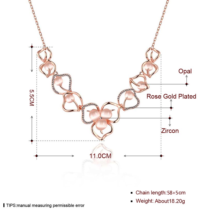 Wholesale Romantic 18K Gold Plated Rhinestone Necklace Flower Pendant Chains Link Necklaces Female Accessories Fashion Jewelry TGGPN430 0
