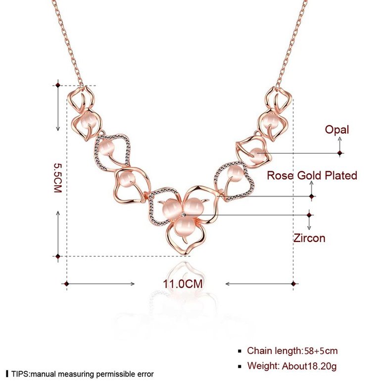 Wholesale Romantic 18K Gold Plated Rhinestone Necklace Flower Pendant Chains Link Necklaces Female Accessories Fashion Jewelry TGGPN430 0