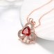 Wholesale Romantic Rose Gold Plated clover CZ Necklace big red crystal  temperament necelace wedding jewelry TGGPN444 2 small