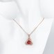 Wholesale Romantic Rose Gold Plated clover CZ Necklace big red crystal  temperament necelace wedding jewelry TGGPN444 4 small