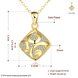 Wholesale Romantic 24K Gold Geometric square CZ Necklace high quality delicate women jewelry TGGPN519 0 small