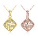 Wholesale Romantic 24K Gold Geometric square CZ Necklace high quality delicate women jewelry TGGPN519 3 small