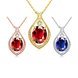 Wholesale Fashion water drop Red Big AAA Cublic Zircon 24K Gold Plated Color necklace High Quality For Women Party Accessories TGGPN037 0 small