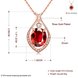 Wholesale Fashion water drop Red Big AAA Cublic Zircon 24K Gold Plated Color necklace High Quality For Women Party Accessories TGGPN037 1 small