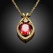 Wholesale Fashion water drop Red Big AAA Cublic Zircon 24K Gold Plated Color necklace High Quality For Women Party Accessories TGGPN037 3 small