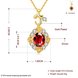 Wholesale Red Rhinestone oval Pendant Necklace for Women Girls 24 Gold necklace elegant wedding Jewelry TGGPN530 0 small