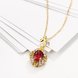 Wholesale Red Rhinestone oval Pendant Necklace for Women Girls 24 Gold necklace elegant wedding Jewelry TGGPN530 3 small