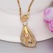 Wholesale Romantic 24K Gold Geometric CZ Necklace fan shape hollow delicate lady's Necklace Glamorous fashion jewelry TGGPN041 2 small
