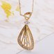Wholesale Romantic 24K Gold Geometric CZ Necklace fan shape hollow delicate lady's Necklace Glamorous fashion jewelry TGGPN041 3 small