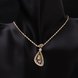 Wholesale Romantic 24K Gold Geometric CZ Necklace fan shape hollow delicate lady's Necklace Glamorous fashion jewelry TGGPN041 4 small