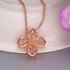 Wholesale Rose gold color Crystal Pendants Necklace Women  Clover Choker Jewelry Trendy Necklaces Upscale Valentine's Day TGGPN055 1 small