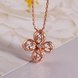 Wholesale Rose gold color Crystal Pendants Necklace Women  Clover Choker Jewelry Trendy Necklaces Upscale Valentine's Day TGGPN055 2 small
