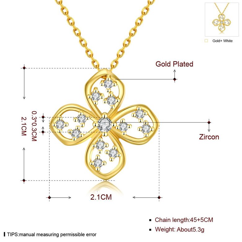 Wholesale Rose gold color Crystal Pendants Necklace Women  Clover Choker Jewelry Trendy Necklaces Upscale Valentine's Day TGGPN055 4