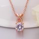 Wholesale Trendy Rose Gold Round CZ Necklace Lovely Rhinestone Circle Necklace Women Jewelry Gift TGGPN057 1 small