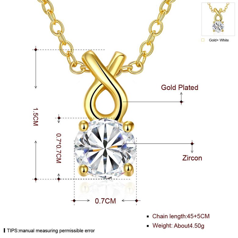 Wholesale Trendy Rose Gold Round CZ Necklace Lovely Rhinestone Circle Necklace Women Jewelry Gift TGGPN057 4