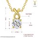 Wholesale Trendy Rose Gold Round CZ Necklace Lovely Rhinestone Circle Necklace Women Jewelry Gift TGGPN057 4 small