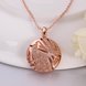 Wholesale Hollow rose gold round Pendant Necklace Jewelry for Women Girls Cubic Zircon Cut Out Fashion Wedding Party Trendy Jewelry TGGPN067 1 small
