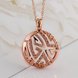 Wholesale Hollow rose gold round Pendant Necklace Jewelry for Women Girls Cubic Zircon Cut Out Fashion Wedding Party Trendy Jewelry TGGPN067 2 small