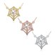 Wholesale Cute unique Pearls Necklace Micro Pave Zircon Hollow spider webs Necklace  TGGPN072 3 small