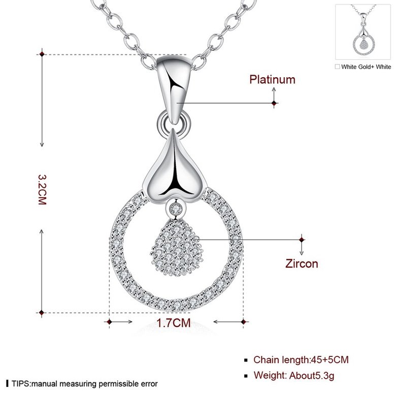 Wholesale Romantic rose gold necklace For Women water drop zircon Fashion Zircon Wedding Jewelry TGGPN080 1