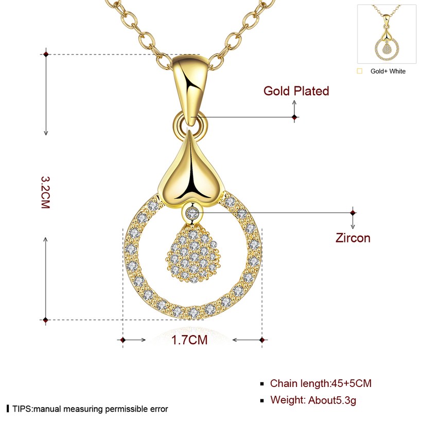 Wholesale Romantic rose gold necklace For Women water drop zircon Fashion Zircon Wedding Jewelry TGGPN080 3