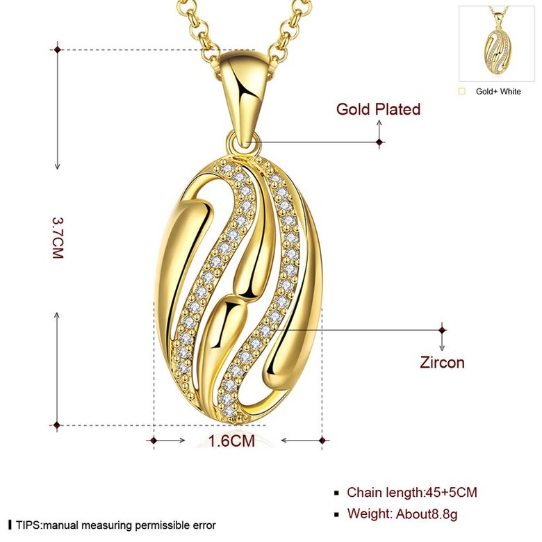 Wholesale Classic fashion jewelry from China Geometric CZ Necklace Top Quality 24k gold Zircon Jewelry Gift TGGPN082 1