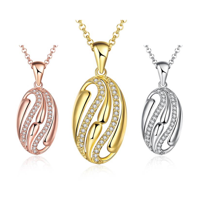 Wholesale Classic fashion jewelry from China Geometric CZ Necklace Top Quality 24k gold Zircon Jewelry Gift TGGPN082 2