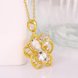 Wholesale Trendy 24K Gold Plated CZ Necklace temperament hollow flower necklace jewerly wholesale from China TGGPN089 1 small