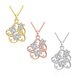 Wholesale Trendy 24K Gold Plated CZ Necklace temperament hollow flower necklace jewerly wholesale from China TGGPN089 3 small