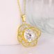 Wholesale Trendy 24K Gold Plated CZ Necklace temperament hollow flower necklace jewerly wholesale from China TGGPN091 0 small