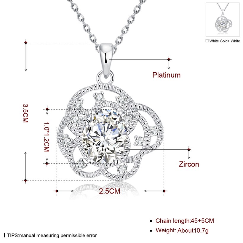 Wholesale Trendy 24K Gold Plated CZ Necklace temperament hollow flower necklace jewerly wholesale from China TGGPN091 3