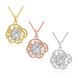 Wholesale Trendy 24K Gold Plated CZ Necklace temperament hollow flower necklace jewerly wholesale from China TGGPN091 4 small