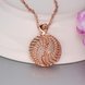 Wholesale Hollow rose gold round Pendant Necklace Jewelry for Women Girls Cubic Zircon Cut Out Fashion Wedding Party Trendy Jewelry TGGPN104 1 small