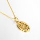 Wholesale Hollow gold oval Pendant Necklace Jewelry for Women Girls Cubic Zircon  Fashion Wedding Party Trendy Jewelry TGGPN124 3 small